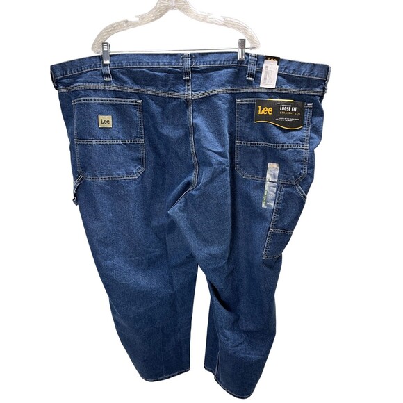 Lee Jeans Men's Size 56 x 28 Blue Carpenter Loose Fit Straight Leg - Picture 2 of 8